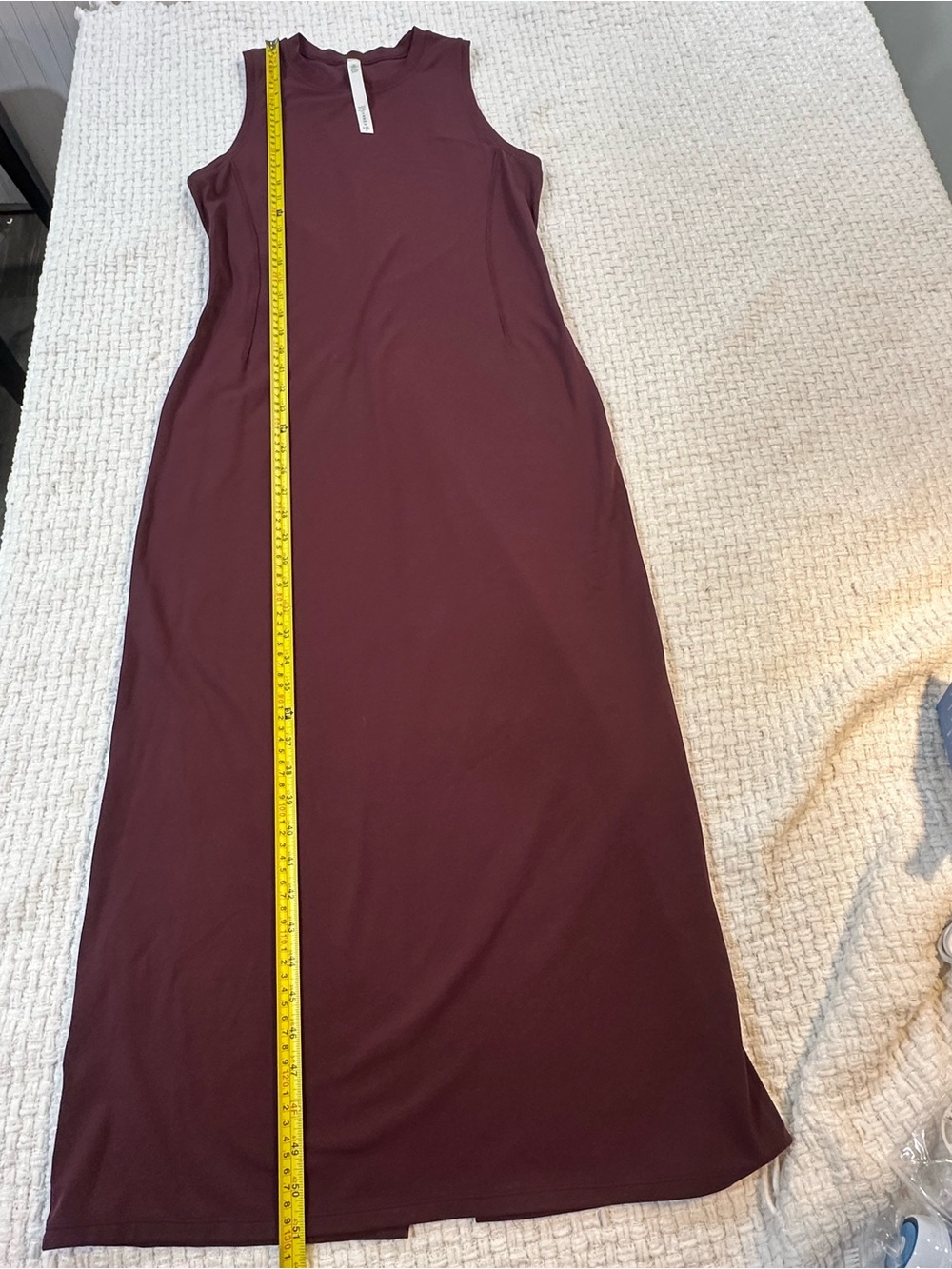 Lululemon Invigorate Training Maxi Dress Size 10 Red Merlot Everlux - Picture 6 of 16